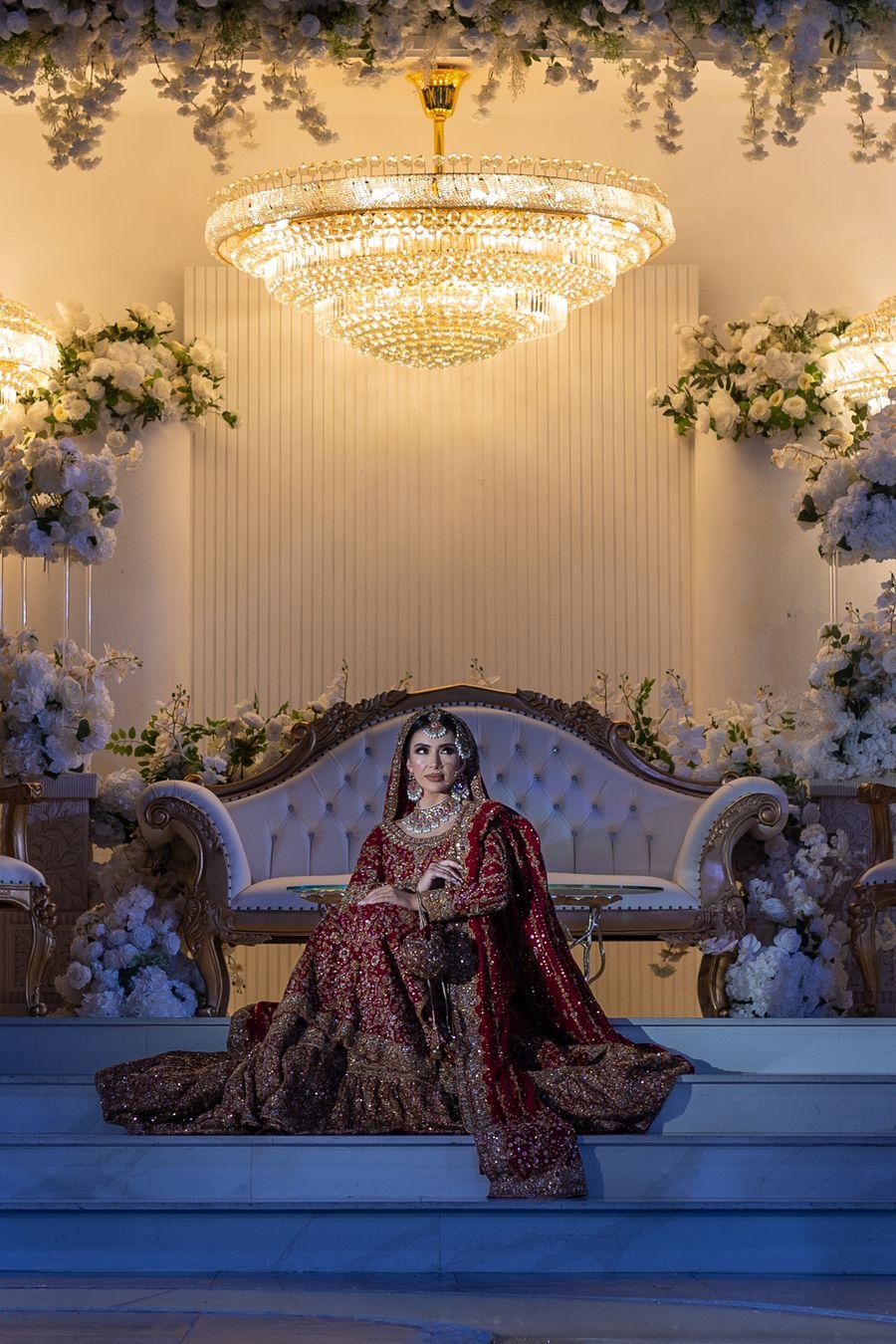 Bride seated on the Jumeirah Suite stage