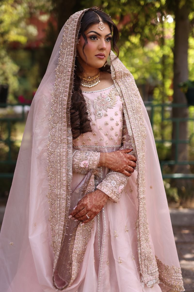 Bride in blush pink